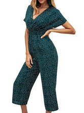 Load image into Gallery viewer, Imcute Women Fashion Small Dots Printed Jumpsuit Summer Casual Wrap V