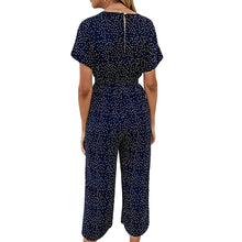 Load image into Gallery viewer, Imcute Women Fashion Small Dots Printed Jumpsuit Summer Casual Wrap V