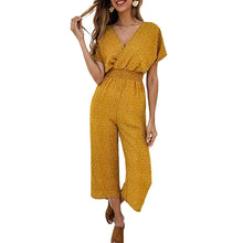 Load image into Gallery viewer, Imcute Women Fashion Small Dots Printed Jumpsuit Summer Casual Wrap V