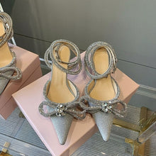 Load image into Gallery viewer, Glitter Crystal Pumps Sexy Ankle strap Rhinestones