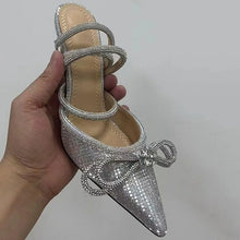 Load image into Gallery viewer, Glitter Crystal Pumps Sexy Ankle strap Rhinestones