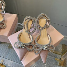 Load image into Gallery viewer, Glitter Crystal Pumps Sexy Ankle strap Rhinestones