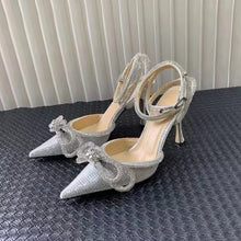 Load image into Gallery viewer, Glitter Crystal Pumps Sexy Ankle strap Rhinestones