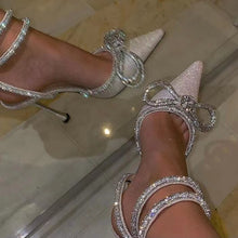 Load image into Gallery viewer, Glitter Crystal Pumps Sexy Ankle strap Rhinestones