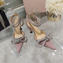Load image into Gallery viewer, Glitter Crystal Pumps Sexy Ankle strap Rhinestones