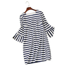 Load image into Gallery viewer, Summer Casual Loose Clothing Round Neck Striped Dress for Mother