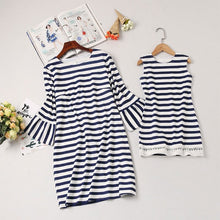 Load image into Gallery viewer, Summer Casual Loose Clothing Round Neck Striped Dress for Mother