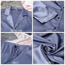 Load image into Gallery viewer, Satin Pajamas Set Women 2 Pieces Spring Sleepwear Pure