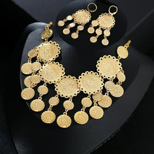 Load image into Gallery viewer, Jewish Exquisite Bridal Wedding Set Gold Color Muslim Coin Necklace