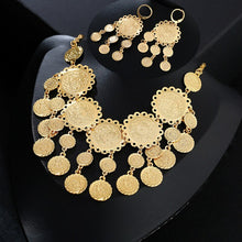 Load image into Gallery viewer, Jewish Exquisite Bridal Wedding Set Gold Color Muslim Coin Necklace