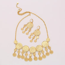 Load image into Gallery viewer, Jewish Exquisite Bridal Wedding Set Gold Color Muslim Coin Necklace