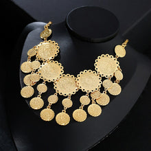 Load image into Gallery viewer, Jewish Exquisite Bridal Wedding Set Gold Color Muslim Coin Necklace