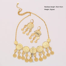 Load image into Gallery viewer, Jewish Exquisite Bridal Wedding Set Gold Color Muslim Coin Necklace