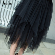 Load image into Gallery viewer, Jielur Autumn Fashion Chiffon Women's Skirt Mesh Solid Color Bouffant