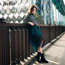 Load image into Gallery viewer, Jielur High Waist Women Skirt Spell Color Voile Dance Tutu Skirts