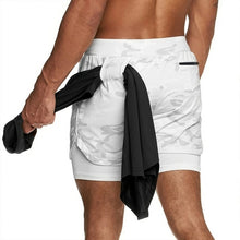 Load image into Gallery viewer, Joggers Shorts Mens 2 in 1 Short Pants Gyms Fitness Bodybuilding