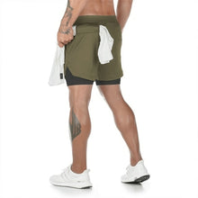 Load image into Gallery viewer, Joggers Shorts Mens 2 in 1 Short Pants Gyms Fitness Bodybuilding
