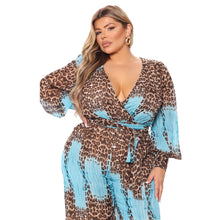 Load image into Gallery viewer, Jumpsuit V Neck Leopard