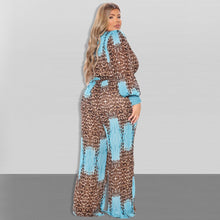 Load image into Gallery viewer, Jumpsuit V Neck Leopard
