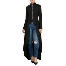 Load image into Gallery viewer, Jyccr Women Zipper Long Sleeve Plus Size Dress Maxi Tunic Loose Ladies