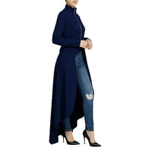Load image into Gallery viewer, Jyccr Women Zipper Long Sleeve Plus Size Dress Maxi Tunic Loose Ladies