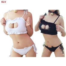 Load image into Gallery viewer, Cosplay Cat Hollow Keyhole Bra With Briefs Lingerie Underwear Set