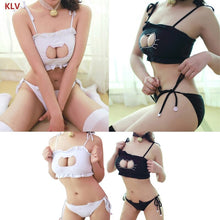 Load image into Gallery viewer, Cosplay Cat Hollow Keyhole Bra With Briefs Lingerie Underwear Set