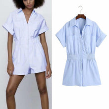 Load image into Gallery viewer, Women Summer Solid Playsuit Rompers Short Sleeve - Sophornlilly