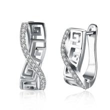 Load image into Gallery viewer, Laser Cut Swarovski Elements Swirl Design Earrings