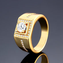 Load image into Gallery viewer, Father's Day Gift  White Crystal Square Design Stainless Steel Ring