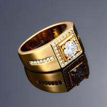 Load image into Gallery viewer, Father's Day Gift  White Crystal Square Design Stainless Steel Ring