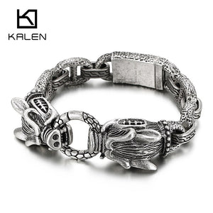 Kalen Animal Series Wild Boar Domineering Men's Bracelet Stainless