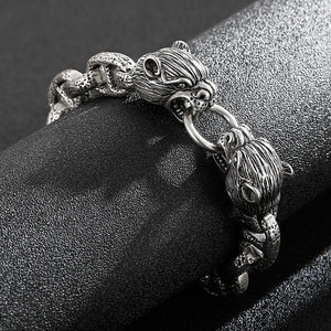 Kalen Animal Series Wild Boar Domineering Men's Bracelet Stainless