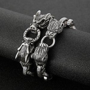 Kalen Animal Series Wild Boar Domineering Men's Bracelet Stainless