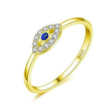 Load image into Gallery viewer, Sterling Silver Evil Eye Rings For Women Good Luck Blue - Sophornlilly