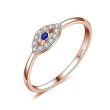 Load image into Gallery viewer, Sterling Silver Evil Eye Rings For Women Good Luck Blue - Sophornlilly