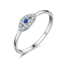 Load image into Gallery viewer, Sterling Silver Evil Eye Rings For Women Good Luck Blue - Sophornlilly