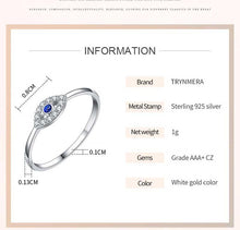 Load image into Gallery viewer, Sterling Silver Evil Eye Rings For Women Good Luck Blue - Sophornlilly