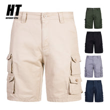 Load image into Gallery viewer, Khaki Cargo Shorts Men Summer Baggy Multi Pocket Solid Men's