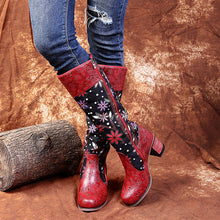 Load image into Gallery viewer, Knight Boots For Women National Style Embroidery Flower