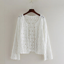 Load image into Gallery viewer, Knitted Hollow Out Cardigan Spring  Summer Thin Tops Lace
