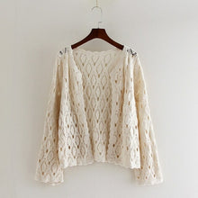 Load image into Gallery viewer, Knitted Hollow Out Cardigan Spring  Summer Thin Tops Lace
