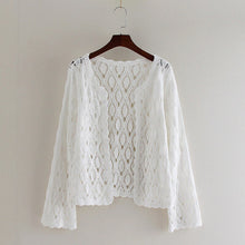 Load image into Gallery viewer, Knitted Hollow Out Cardigan Spring  Summer Thin Tops Lace