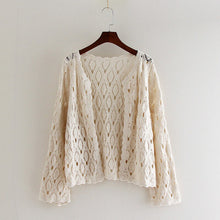 Load image into Gallery viewer, Knitted Hollow Out Cardigan Spring  Summer Thin Tops Lace