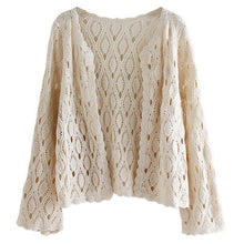 Load image into Gallery viewer, Knitted Hollow Out Cardigan Spring  Summer Thin Tops Lace