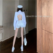 Load image into Gallery viewer, New Temperament Loose Wild Sexy Backless Cross Lace Up