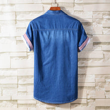 Load image into Gallery viewer, Fashion Slim Denim Short Sleeve Shirt Men'S Business Casual All