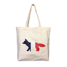 Load image into Gallery viewer, Canvas Tote Bag Fox Print Shoulder Shopper Bag