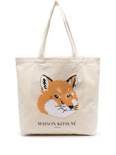 Load image into Gallery viewer, Canvas Tote Bag Fox Print Shoulder Shopper Bag