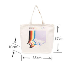 Load image into Gallery viewer, Canvas Tote Bag Fox Print Shoulder Shopper Bag